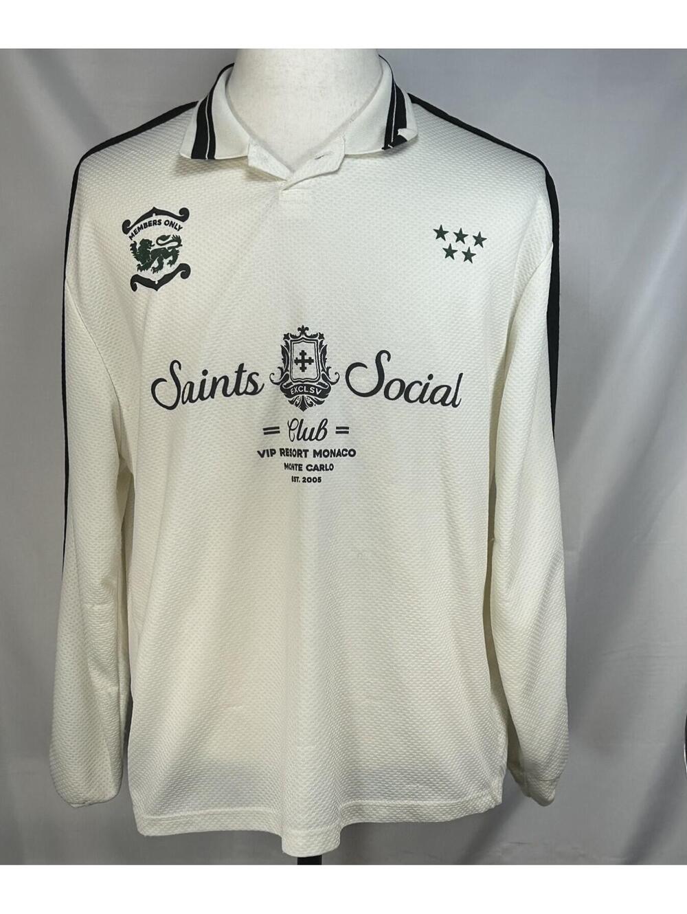 Saints Studio Social Club LS Sports Jersey White Mens M